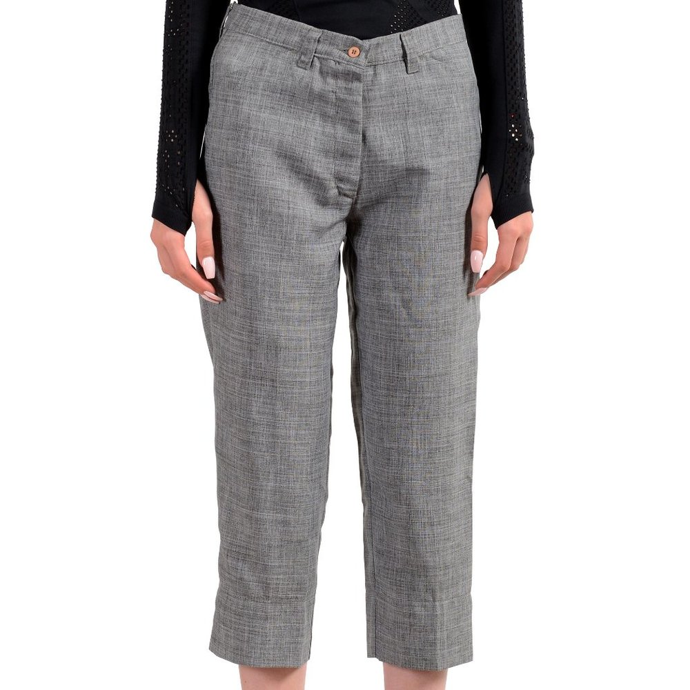 Take-Two Women's Gray Capri Cropped Pants